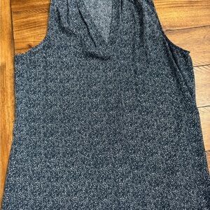 Violet & Claire Speckled Cowl Neck Tank Top - Black & White